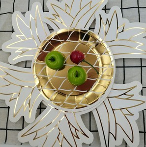<span class=keywords><strong>Assiette</strong></span> en papier dorée imprimée unique à prix attractif jetable - Product Image 1