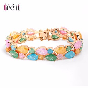 Teemi gotas de agua de hielo del corte Cubic Zirconia Diamantes oro 18K plateado populares Mona Lisa pulsera para la joyería <span class=keywords><strong>muj</strong></span> - Product Image 1