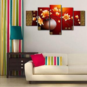 Tranh Sơn Dầu Hiện Đại Vẽ Tay 3D Cho Khung Nghệ Thuật Treo Tường Phòng Khách Tranh Hoa Mộc Lan 5 Mảnh Trang Trí Nhà Cửa - Product Image 2