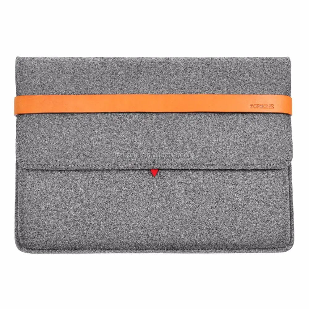 Unique Big Protector Bag Ipad case Sleeve Case Cover with Wool felt & PU/ Genuine Leather