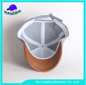 Unisex Vistiendo Jeans Bordado 3d Máquina De Béisbol Gorra Con Visera De Cuero - Product Image 4