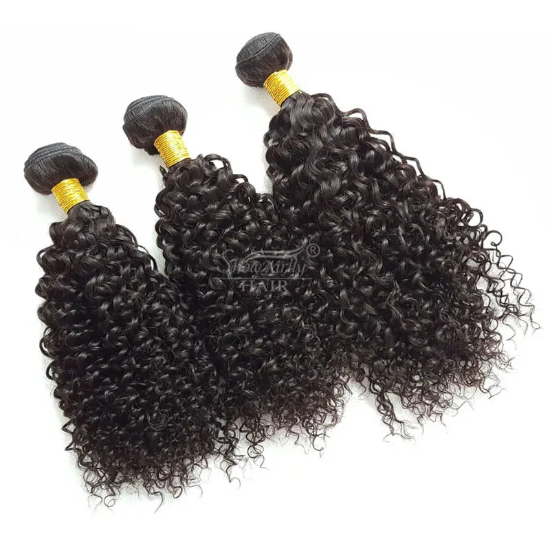 Cheveux bouclés tissant au Kenya vente en gros cheveux indiens bruts non transformés à double trame cuticule alignée de 8 "à 30"