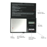 Báscula Digital Electrónica de Cocina LCD de 1000g * 0.1g, Báscula de Bolsillo para Joyería, Oro, Diamantes, Peso en Gramos, G/ Oz/ Gn/ Ct/ Dwt/ Ozt