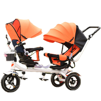 Tricycle de poussette pour enfants, 10 pièces, double siège, pour jumeaux