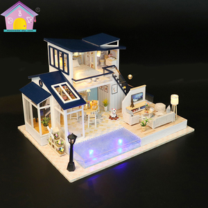 Casa delle Bambole in Miniatura Fai-da-Te con Mobili, Cottage 3D Fatto a Mano, Regalo di San Valentino - Product Image 1