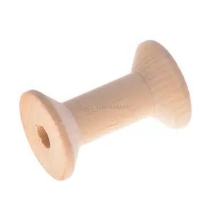 Carretes de madera sin terminar ecológicos, bobinas de hilo vacías, accesorios de costura de Color Natural - Product Image 1