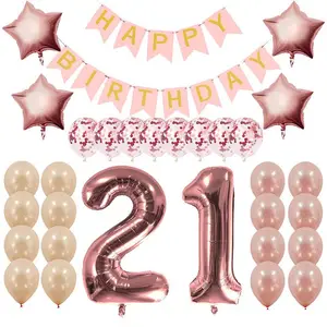 Rose Gold 21st Birthday Decorations Party Supplies Gifts for Her Create Unique Events with Happy Birthday Banner