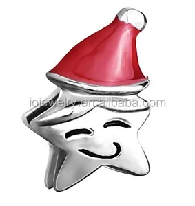 Red Christmas Hat Smile Star Bead