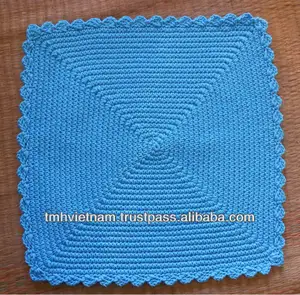 Square blue PP crochet Coaster