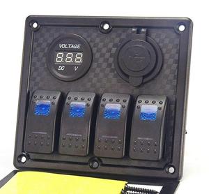 <span class=keywords><strong>Interruptor</strong></span> basculante de 4 bandas de 12V + cargador <span class=keywords><strong>USB</strong></span> dual 3.1A + panel de <span class=keywords><strong>interruptor</strong></span> de voltímetro - Product Image 2