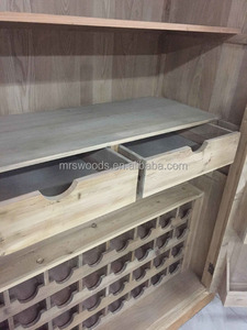 MRS WOODS set di <span class=keywords><strong>mobili</strong></span> da soggiorno armadio portabottiglie in legno di recupero di olmo alto di lusso moderno - Product Image 5