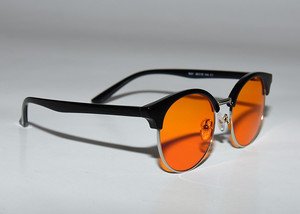 Mitad rim ronda TR90 marco bloque 99% 100% La luz azul <span class=keywords><strong>bloqueador</strong></span> para dormir <span class=keywords><strong>mejor</strong></span> naranja azul de bloqueo de luz gafas - Product Image 3