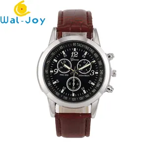 WJ-7424 Иу небольшые Оптовые Мода, высокое качество, на каждый день, мужские кварцевые часы, наручные часы, фон для фото с изображением кожаного Бизнес Мужские наручные часы для мужчин