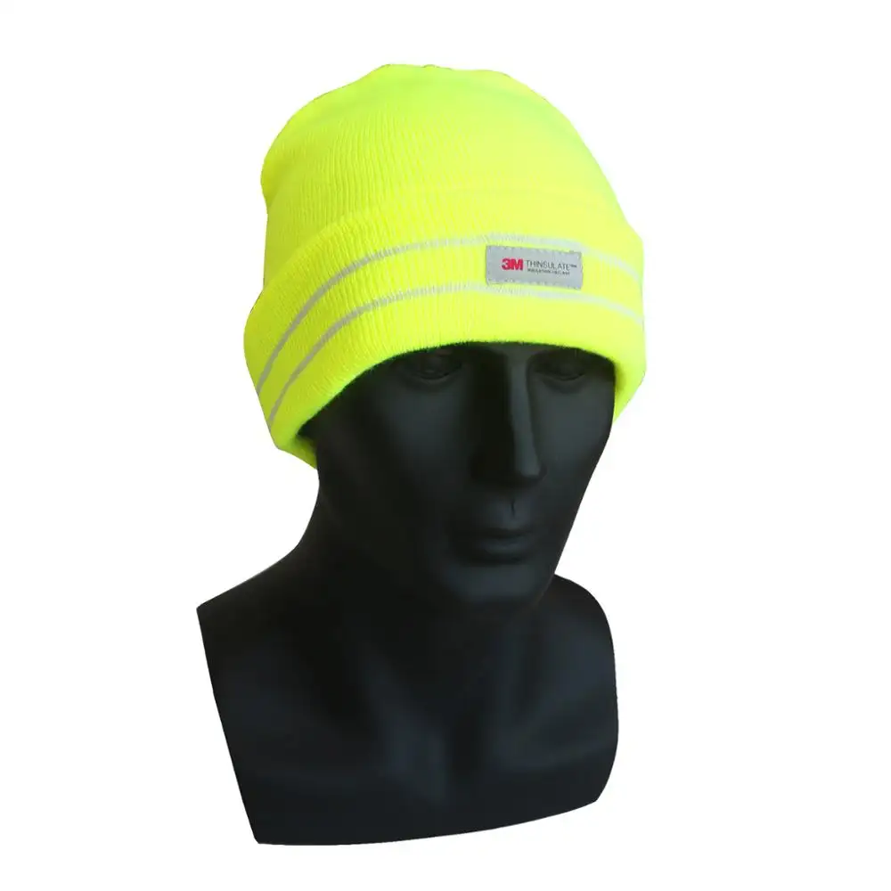 Thinsulate Beanie Hat Hi-vis Green Soft Thinsulate Lining Comfortable Warmth 3m Unisex COMMON Adults