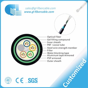 Sm / mm, Double <span class=keywords><strong>veste</strong></span>, Blindé lâche tube fiber optique câble sous armures gros - Product Image 4