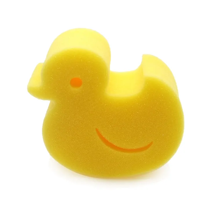 Sevimli sarı ördek şekli bebek banyo duş sünger