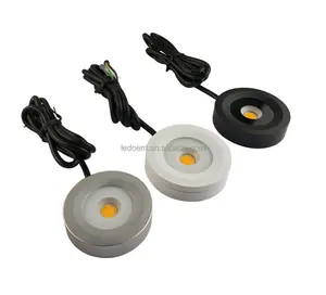 dimmable 3W LED cabinet mounted puck down light ip65