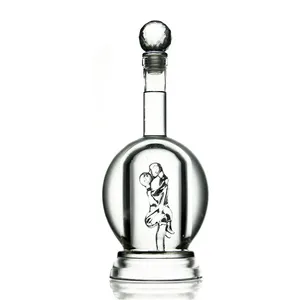 AIHPO07独特的彩色空形500毫升定制拥抱夫妇红酒威士忌玻璃套装瓶出售白酒