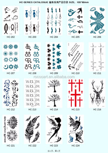 HC-209/Nouveaux autocollants de tatouage corporel temporaire de beauté et de mode, imperméables, petits, trèfle à quatre feuilles, fleurs, tatouages temporaires 2016 - Product Image 6