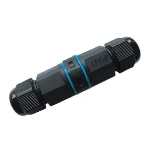 M20 black plastic straight terminal plugs IP68 waterproof power connector