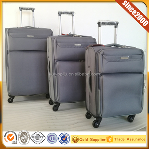 Polyester Soft Fabric 3 Piece Travel Trolley Bag Set <strong>Grey</strong> Lightweight Spinner <strong>Suitcase</strong> - Product Image 3