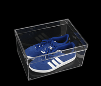Présentoir de chaussures en acrylique personnalisé, boîte de rangement de haute qualité