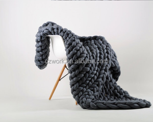 Tamaño personalizado y Colores 2 unids MOQ 100% de Lana Tejidas A Mano Sofá Cama Throw Manta Manta del Tiro - Product Image 6