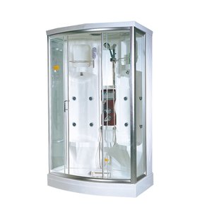 Sala molhada 9014-1X do vapor do banho de assento do par moderno com compartimento molhado do chuveiro da casa do vapor da característica - Product Image 1