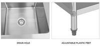 Évier de cuisine en acier inoxydable de 1,8 mètre / Table de travail en acier inoxydable avec étagère inférieure / Évier de cuisine en acier inoxydable pour restaurant