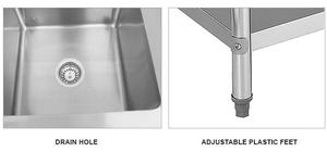 1.8 Meter Nhà Bếp Thép Không Gỉ Chìm/Làm Việc Không Gỉ Thép với Bảng Dưới Kệ/Nhà Hàng Thép Không Gỉ Bồn Rửa Nhà Bếp bảng - Product Image 2