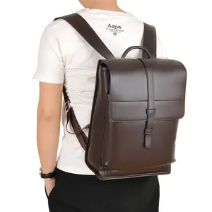 定制高品质时尚旅行耐用PU皮革商务男女笔记本背包