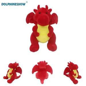 Dinosaurio de peluche personalizado, juguete de dinosaurio rojo de peluche, suave, barato, venta al por mayor