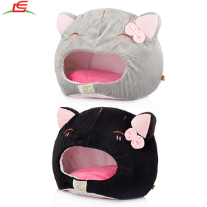 En peluche Chat Forme Grotte Maison Lit Avec Pad Pour Chien Pet Chiot - Product Image 1