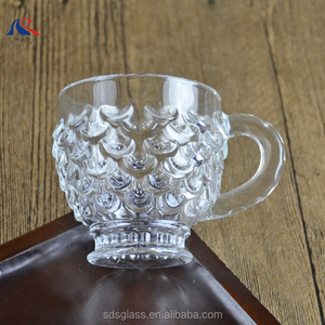 Mug à café à large ouverture <span class=keywords><strong>en</strong></span> verre transparent de 5 oz, style <span class=keywords><strong>arabe</strong></span> turc, avec motif <span class=keywords><strong>en</strong></span> relief, pour le petit-déjeuner, le lait, les flocons d'<span class=keywords><strong>avoine</strong></span> - Product Image 2