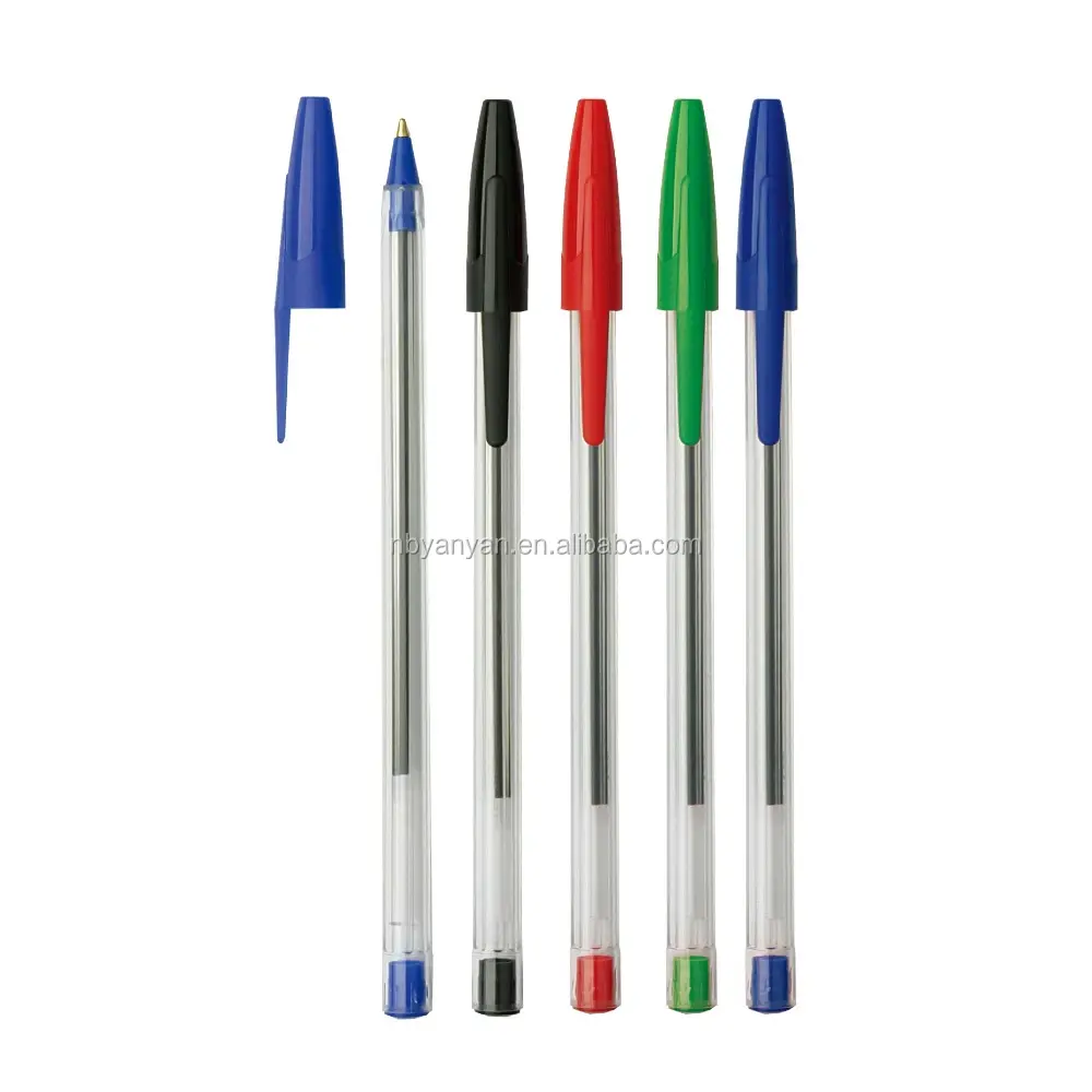 Custom logo plastic stick ballpoint ball pen for school supplies office