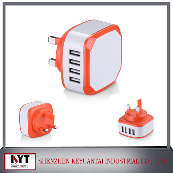 Сменный адаптер 22.5 Вт 5 В/4.5A 4-портовый usb адаптер universal plug адаптер CE, Rohs, Fcc, SAA, KC