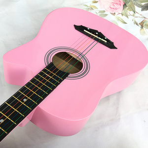 Cute pink <span class=keywords><strong>chitarra</strong></span> per i bambini delle signore delle donne 38 pollice tiglio pratica <span class=keywords><strong>chitarra</strong></span> - Product Image 4