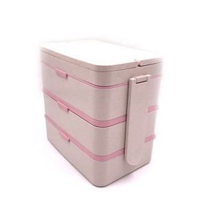 Eco friendly reusable bento box microwave lunch box wheat straw lunch box