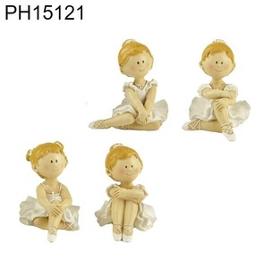4 pz/set in resina Ballerina ragazza scultura in miniatura statuette angeli figure di fata ornamenti da scrivania figurina artigianato - Product Image 1