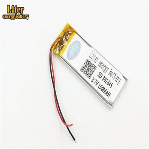 Size petty refillable 301645 3,7 V 160 mAh lipo battery with PCM - Product Image 2