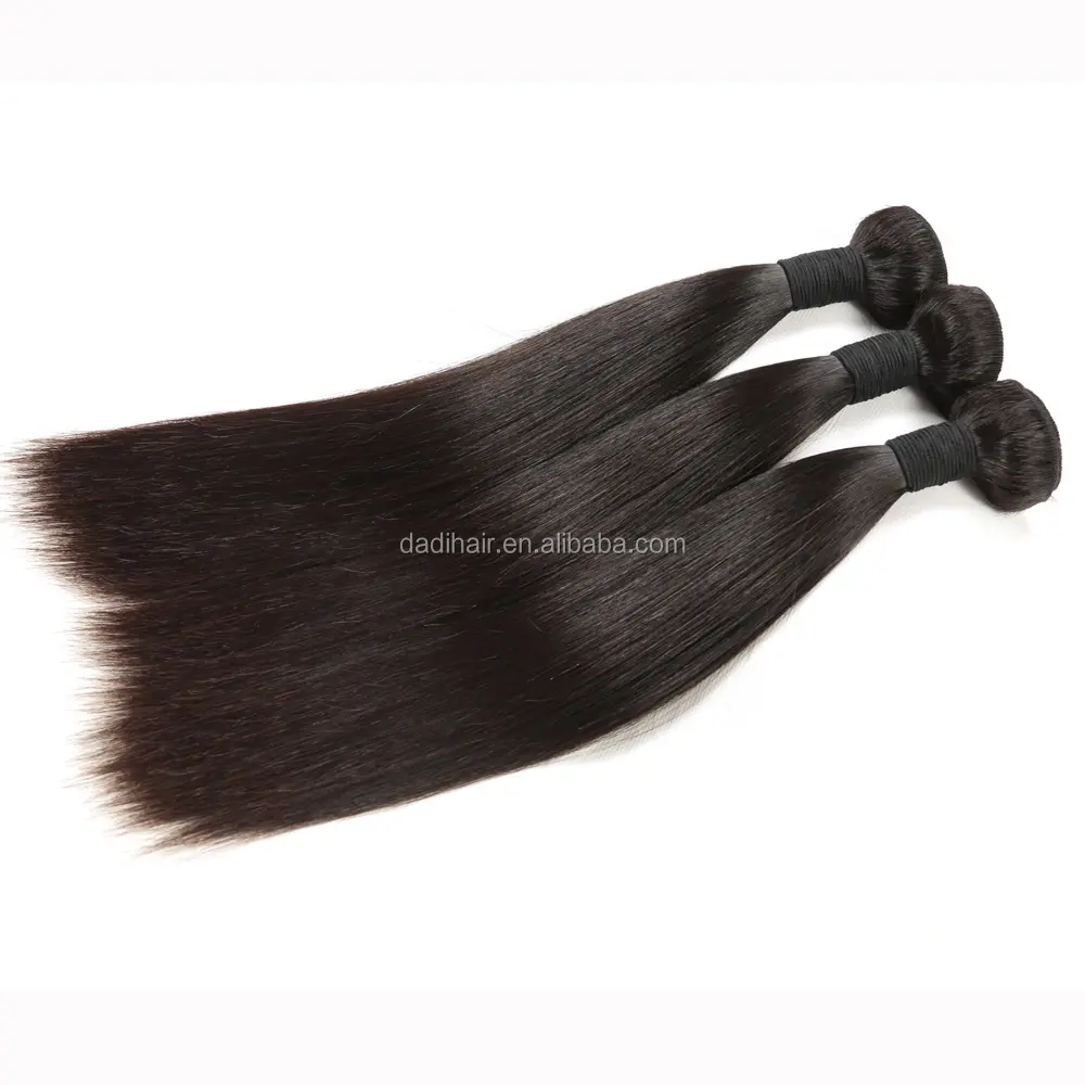 Cabelo natural indiano virgem em seda reto a granel do xuchang, cutícula alinhado remy cabelo humano tecelagem para mulher negra