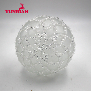 Nhà Máy Bán Buôn Hand Made Trắng Frosted Glitter Đính Cườm Cây Giáng Sinh Glass Bóng Đồ Trang Trí Đối Với Trang Chủ Wedding Party Trang Trí - Product Image 4