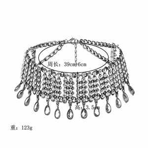 <span class=keywords><strong>Collar</strong></span> y colgante de cristal transparente de estilo bohemio, cadena doble de moda, abalorio de boda, Gargantilla, <span class=keywords><strong>Collar</strong></span> al por mayor - Product Image 3