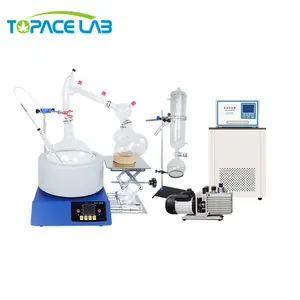 Máquina de extracción de solventes, unidad de destilación de camino corto de 5L, equipo de destilación de cristalería de laboratorio químico