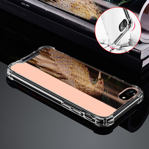 Cassa del telefono dello specchio <span class=keywords><strong>per</strong></span> il trucco delle <span class=keywords><strong>signore</strong></span> <span class=keywords><strong>per</strong></span> iPhone X Xs Xr 7 8 Plus 14 15 16 17 custodia <span class=keywords><strong>per</strong></span> cellulare placcatura argentata con effetto specchio - Product Image 4