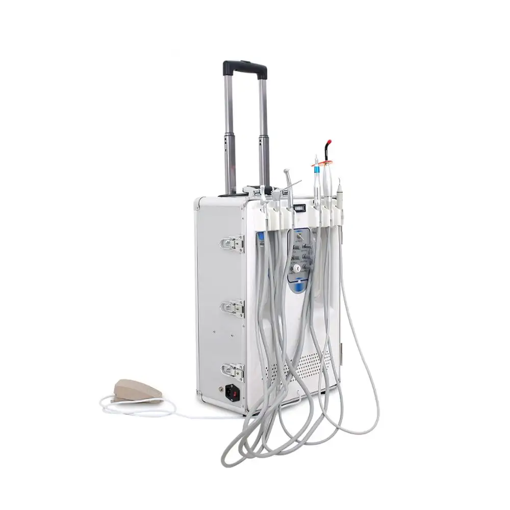 Máquina portátil de succión móvil con compresor de aire, equipo Dental con maleta aprobada por la CE, superventas