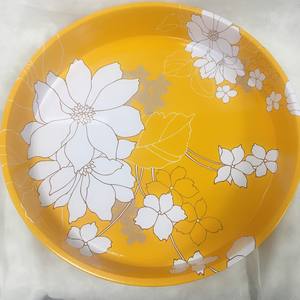 ถาดเสิร์ฟโลหะทรงกลมลายดอกไม้สีส้ม Foison LD OEM หนา 0.28 มม. ขนาดใหญ่ กันลื่น สำหรับขวดเบียร์ โปรโมชั่น - Product Image 6