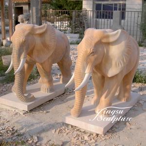 Statua di Elefante Antica in Pietra Scolpita a Mano per Decorazione <span class=keywords><strong>Giardino</strong></span> - Product Image 1