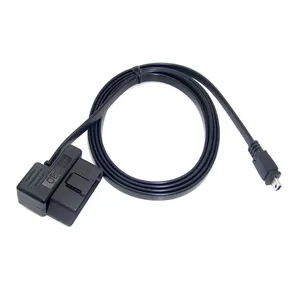 OBDII Cable adaptador de diagnóstico OBDii a Mini USB cable plano de 2 metros para HUD5.5 HUD headup pantalla