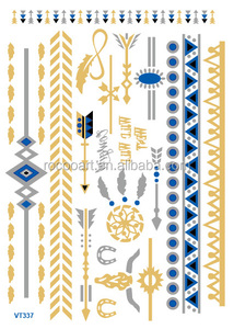 VT337/2015 Flèche anneau tatouages <span class=keywords><strong>temporaire</strong></span> or flash autocollant de <span class=keywords><strong>tatouage</strong></span> métallique - Product Image 1